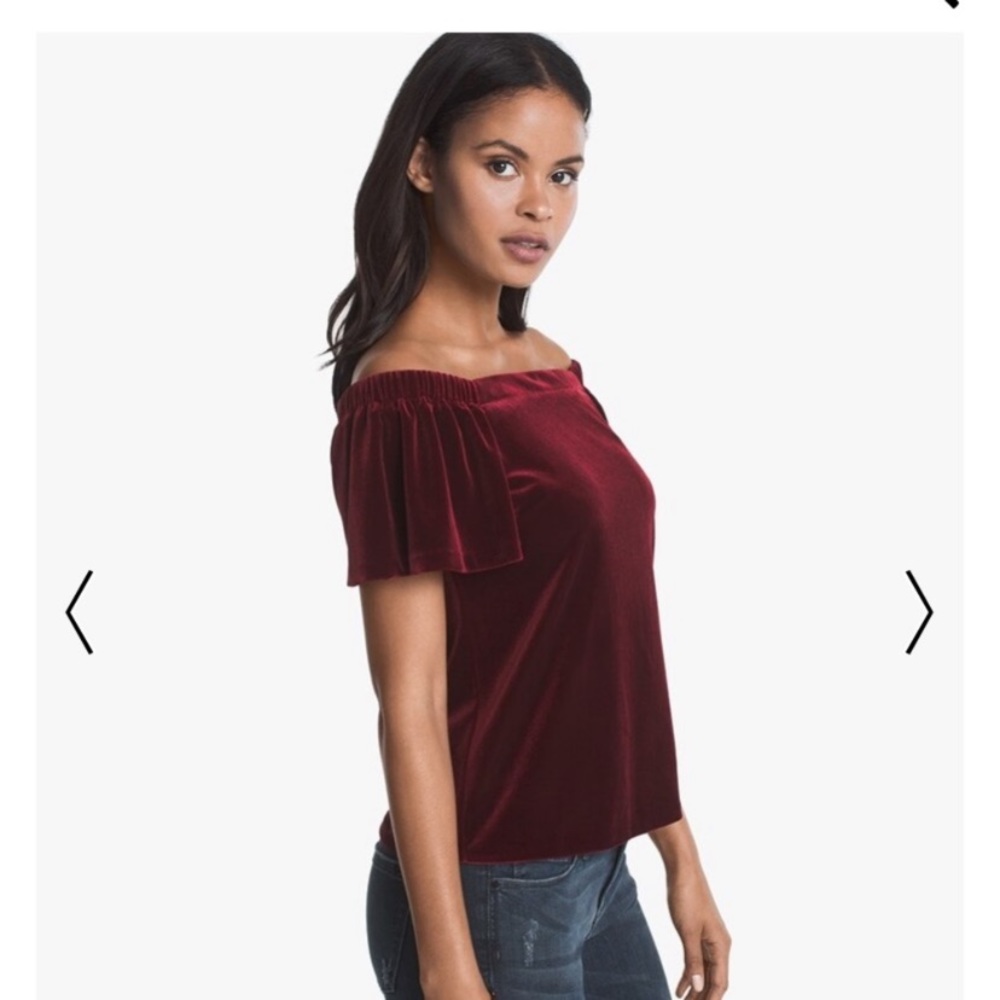 White House Black Market Velour Maroon Shoulder - Picture 6 of 6
